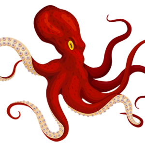 Red Octopus Boat Decal #28