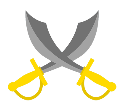 Pirate Cross Sword Boat Decal #30