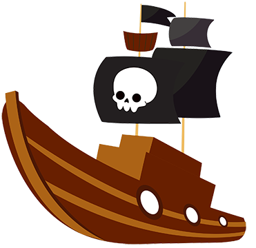 Fun Pirate Ship Boat Decal #38 - Custom Vinyl Watercraft Lettering