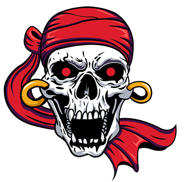 Pirate Skeleton Head II Boat Decal #40