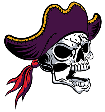 Pirate Skeleton Head III Boat Decal #41