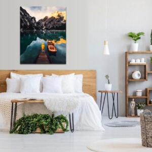 Person Standing On The Dock Beside Boat Wall Art Decor