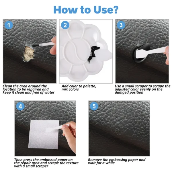 Vinyl and Leather Repair Kit Filler for Boat Seat - Image 4