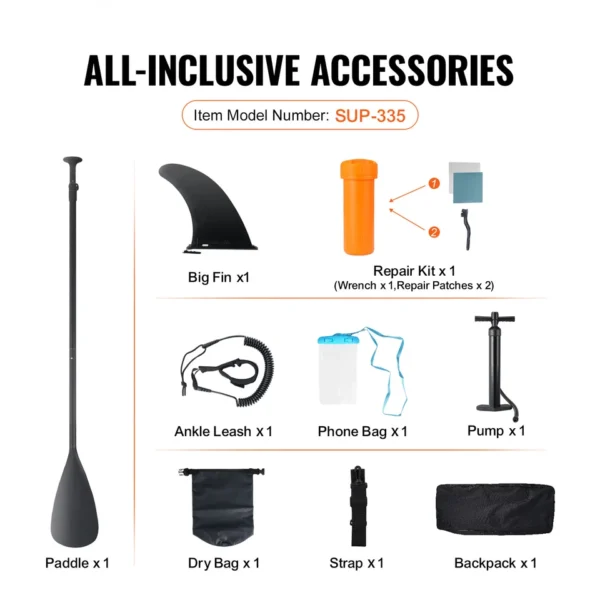 Inflatable Stand Up Paddle Board 11' Sup Surf Board with Paddle Accessory - Image 3